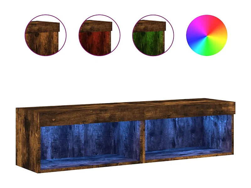 Mano  Tv-meubels met LED-verlichting 2 st 60x30x30 cm gerookt eiken