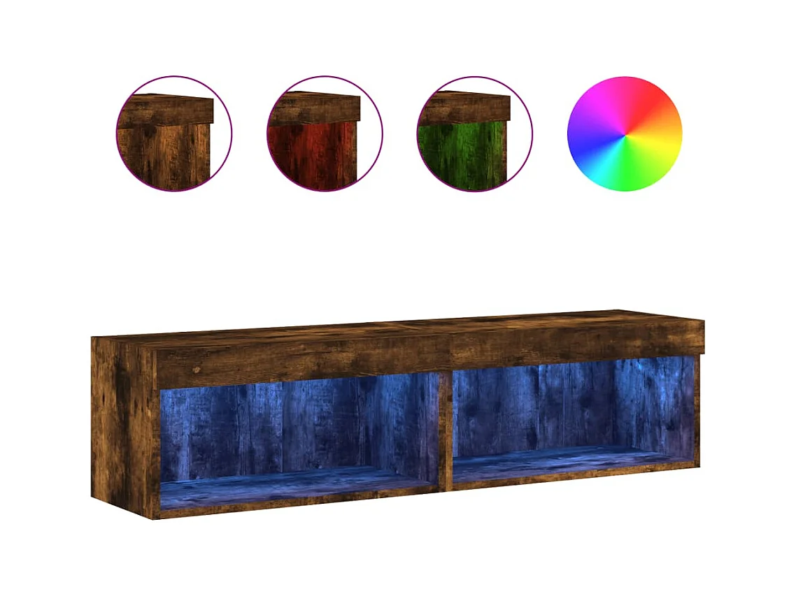 Mano  Tv-meubels met LED-verlichting 2 st 60x30x30 cm gerookt eiken
