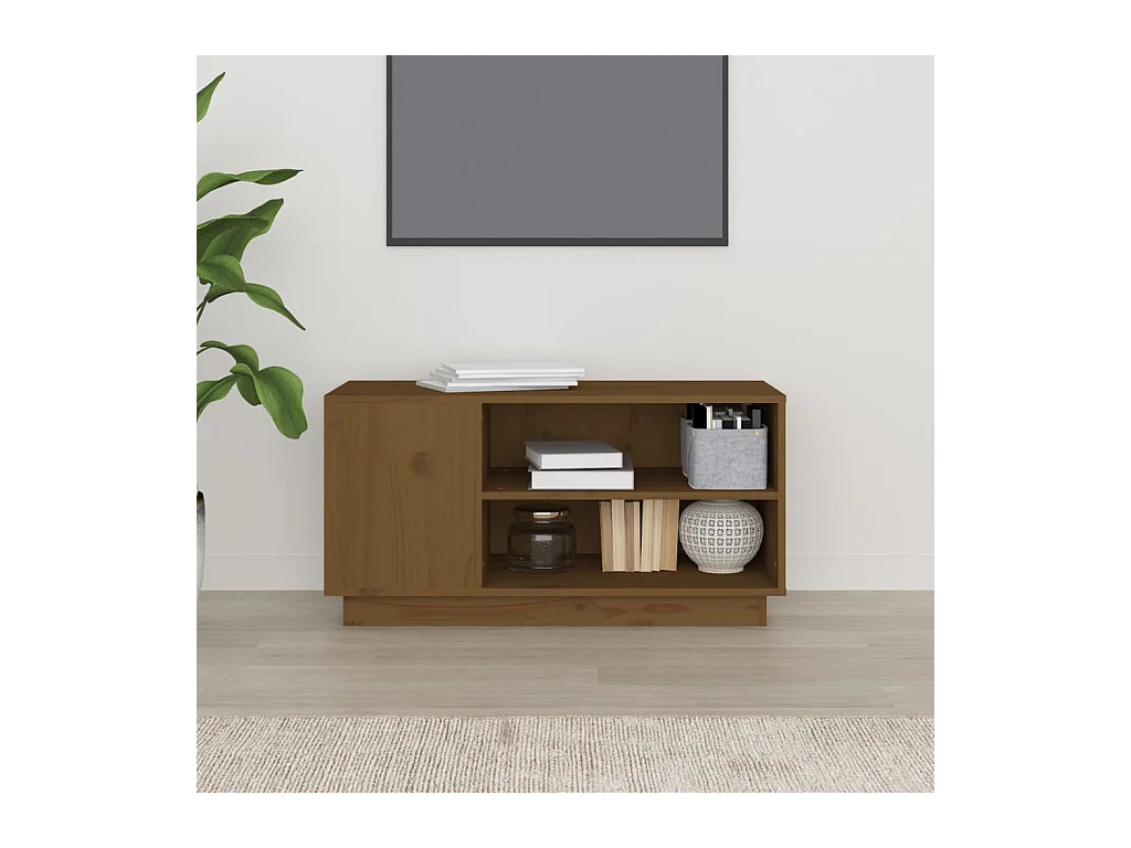 Harry Dean  Tv-meubel 80x35x40,5 cm massief grenenhout honingbruin