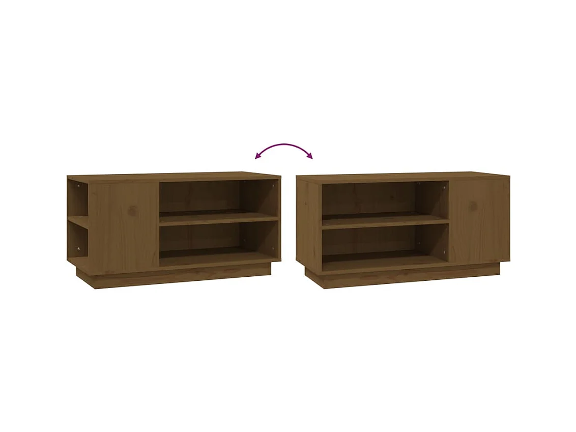 Harry Dean  Tv-meubel 80x35x40,5 cm massief grenenhout honingbruin