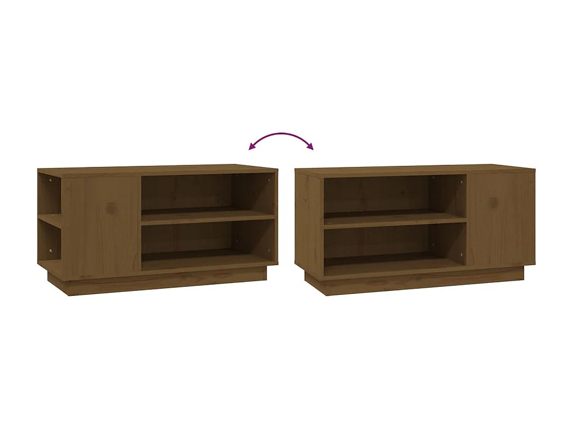 Harry Dean  Meuble TV Marron miel 80x35x40,5 cm Bois de pin massif