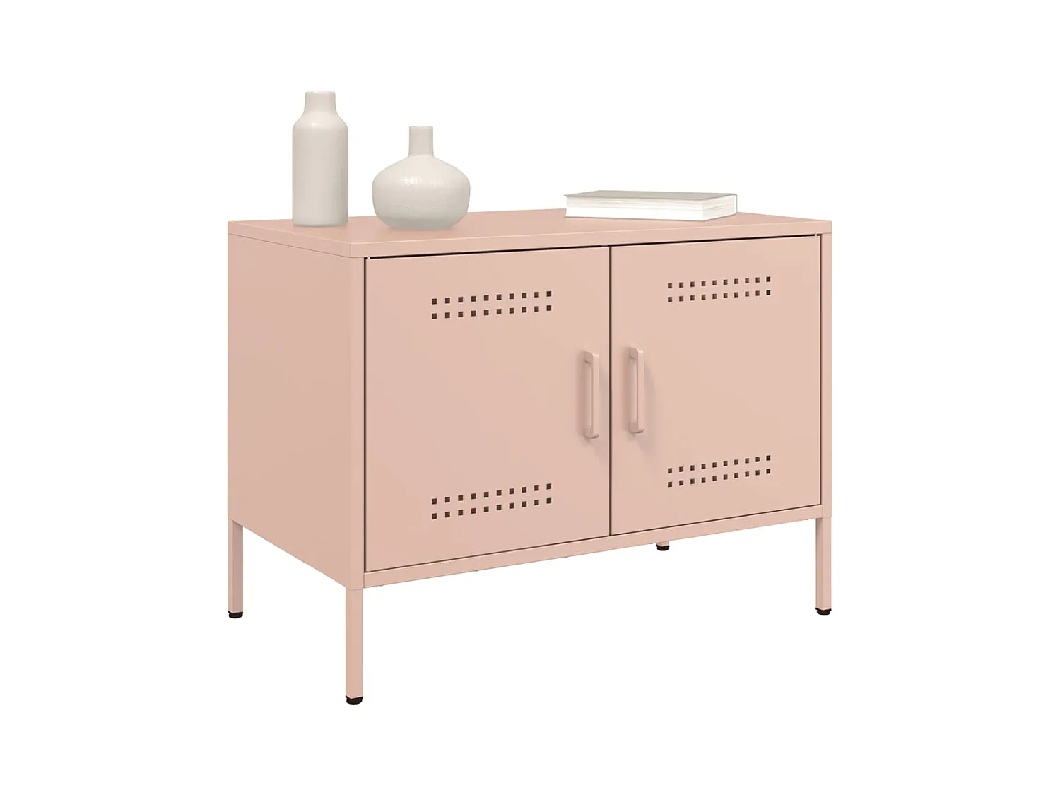 Raena  Meubles TV 2 pcs rose 68x39x50,5 cm acier