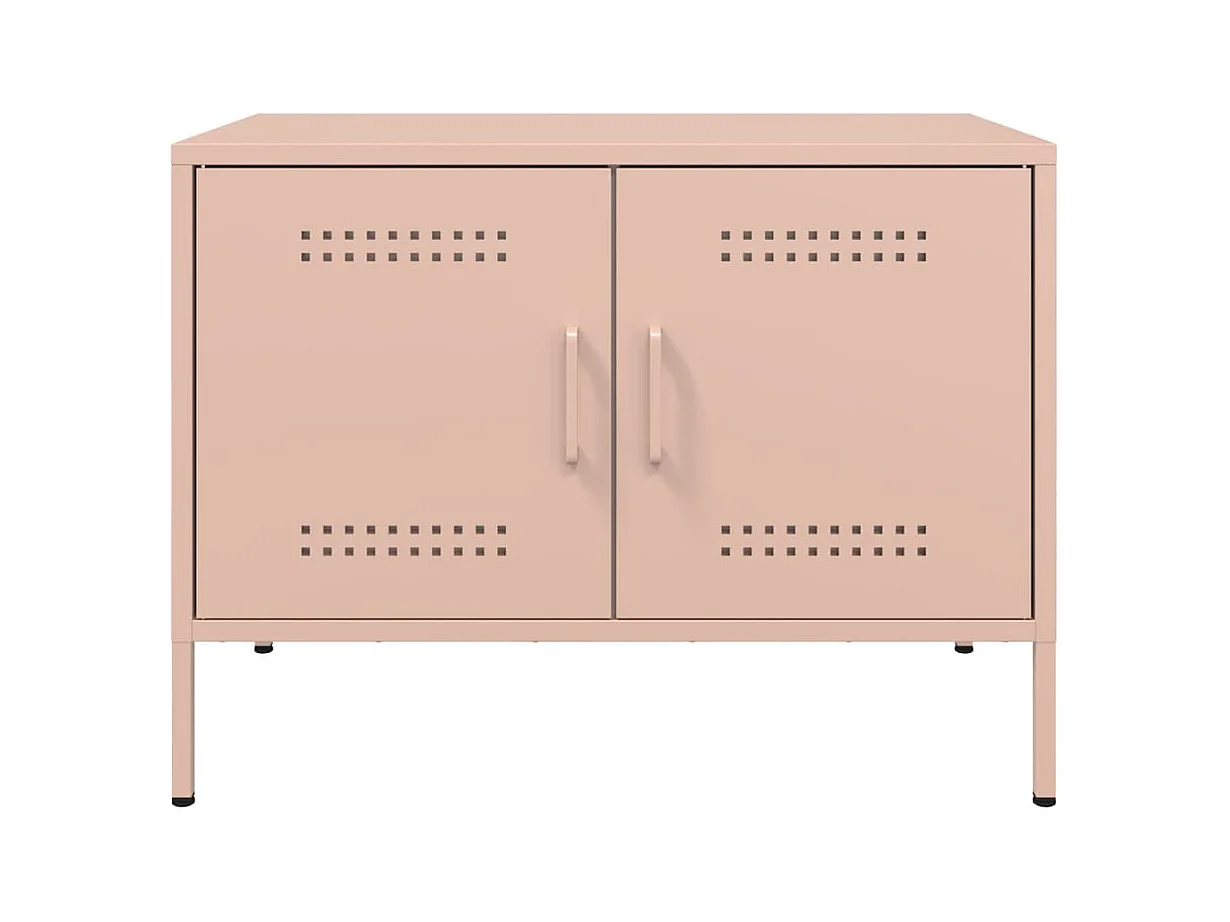 Raena  Meubles TV 2 pcs rose 68x39x50,5 cm acier