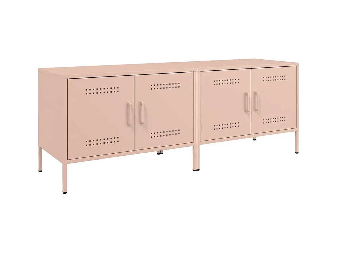 Raena  Tv-meubelen 2 st 68x39x50,5 cm staal roze