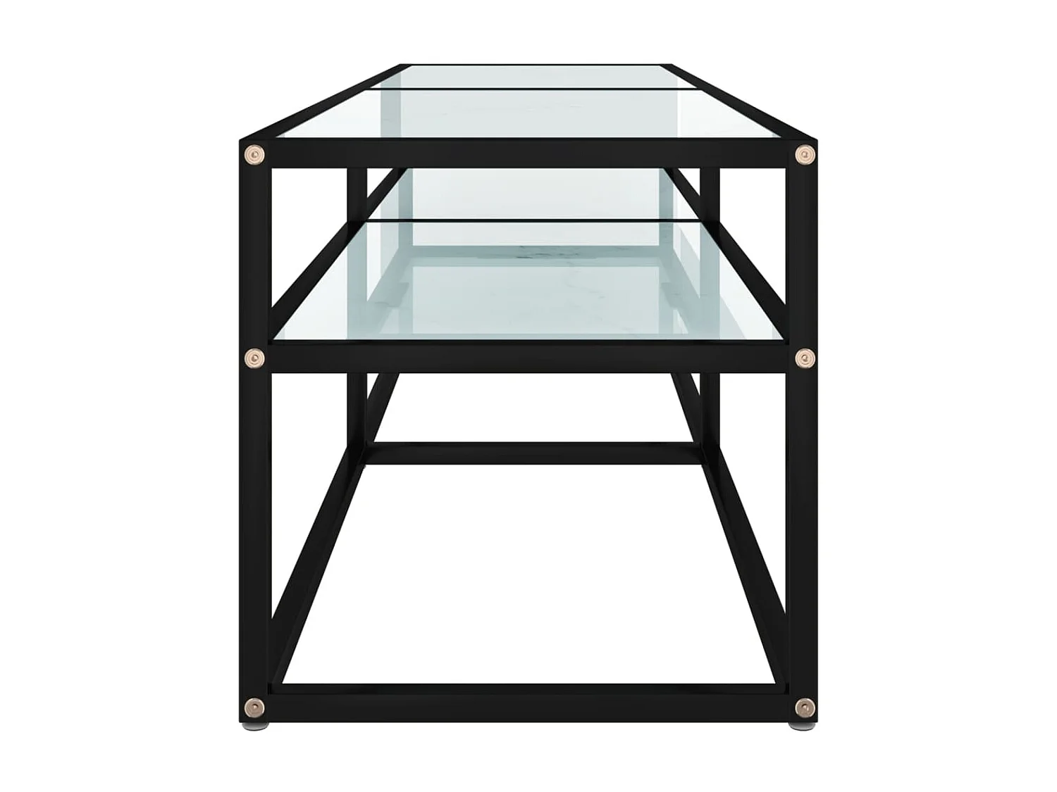 Ballypatrick  Meuble TV marbre blanc 140x40x40,5 cm verre trempé