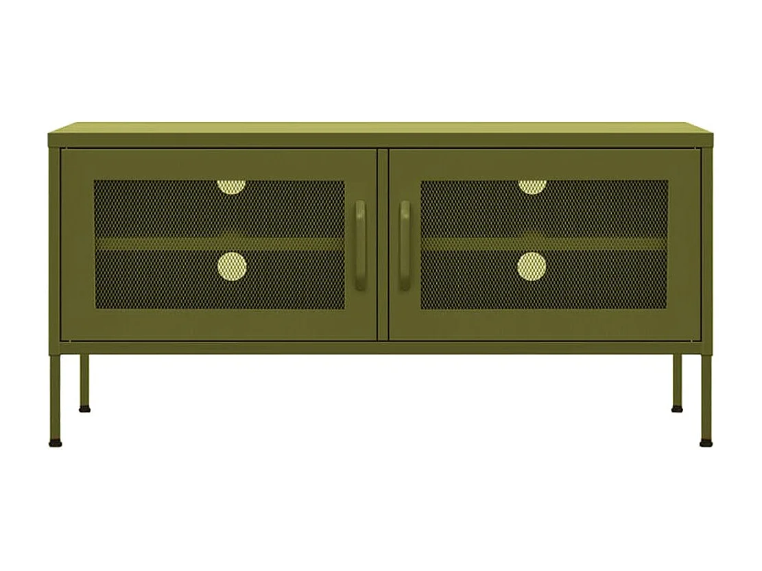 Jennica  Tv-meubel 105x35x50 cm staal olijfgroen