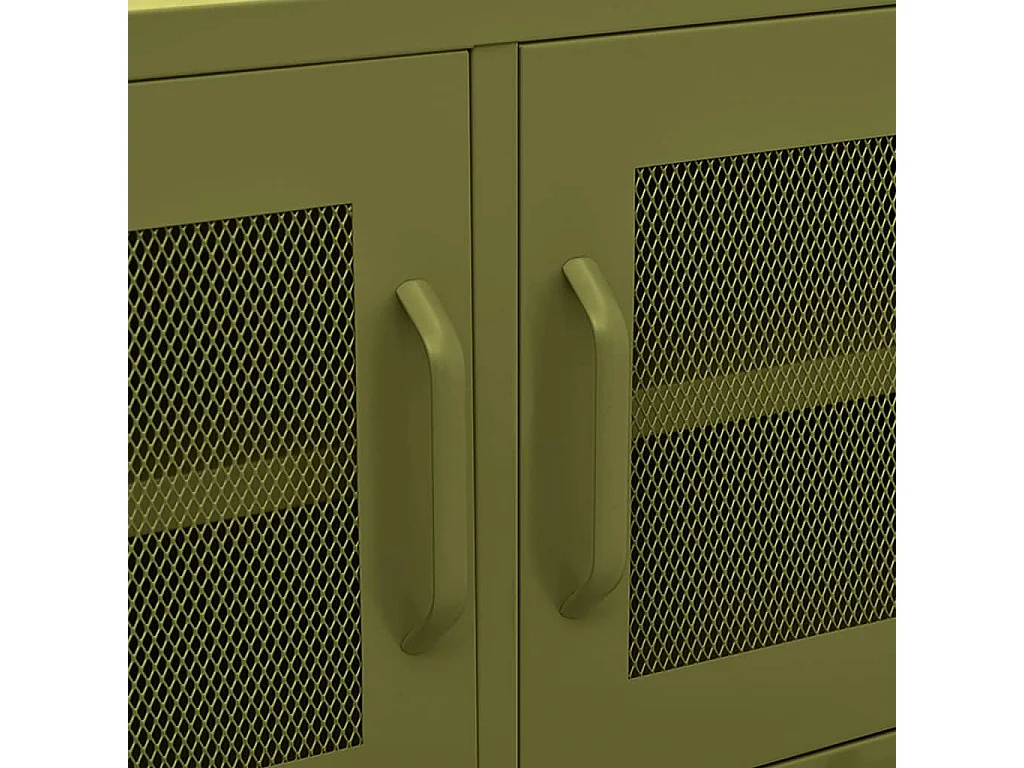 Jennica  Tv-meubel 105x35x50 cm staal olijfgroen