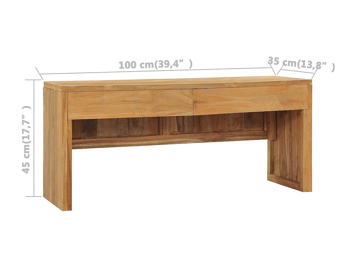 Garden Furniture -  Meuble TV 100x35x45 cm Bois de teck massif
