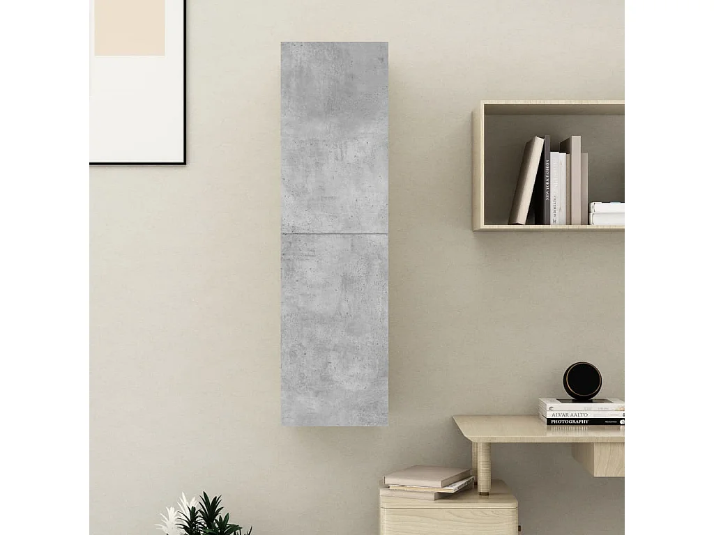 Hoeselt  Meuble TV Gris béton 30,5x30x110 cm Bois d’ingénierie