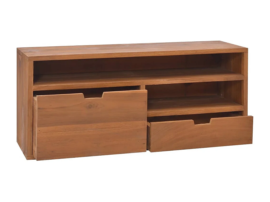 Fjorna  Meuble TV 90x30x40 cm Bois de teck massif