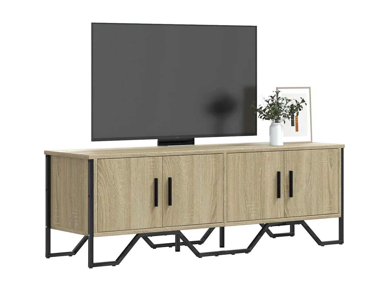 Yvan  Meuble TV chêne sonoma 122x34x41 cm bois d'ingénierie
