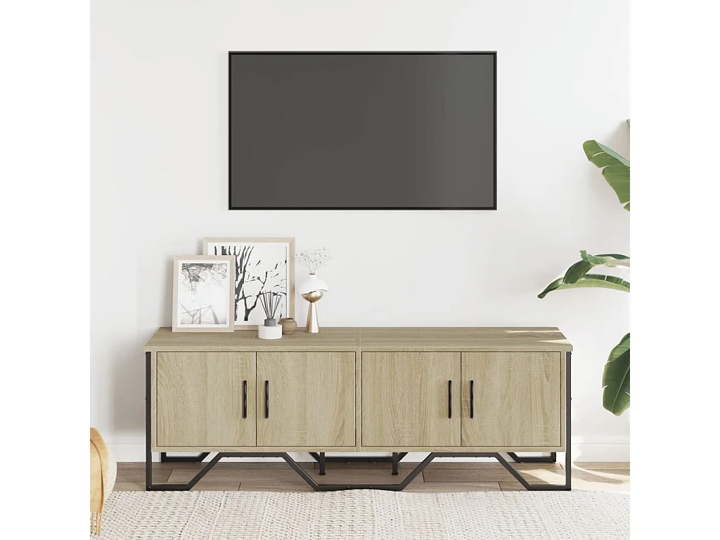 Yvan  Meuble TV chêne sonoma 122x34x41 cm bois d'ingénierie