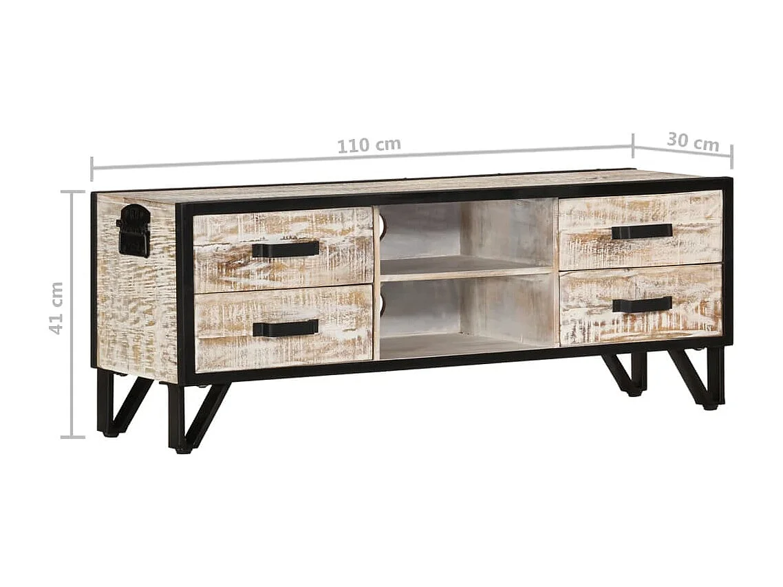 Ylvind  Meuble TV 110x30x41 cm Bois d'acacia massif