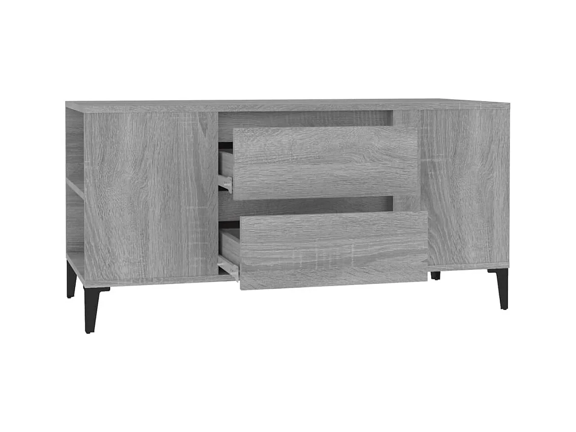 Hermiston  Meuble TV Sonoma gris 102x44,5x50 cm Bois d'ingénierie