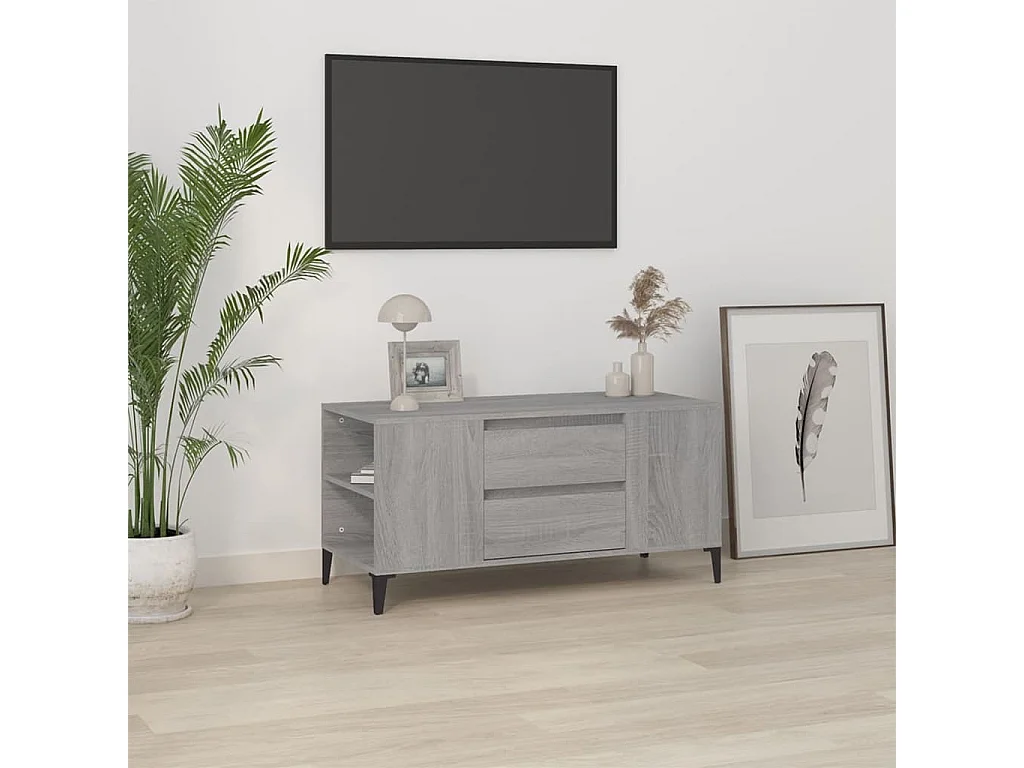 Hermiston  Mueble de TV madera contrachapada gris Sonoma 102x44,5x50 cm