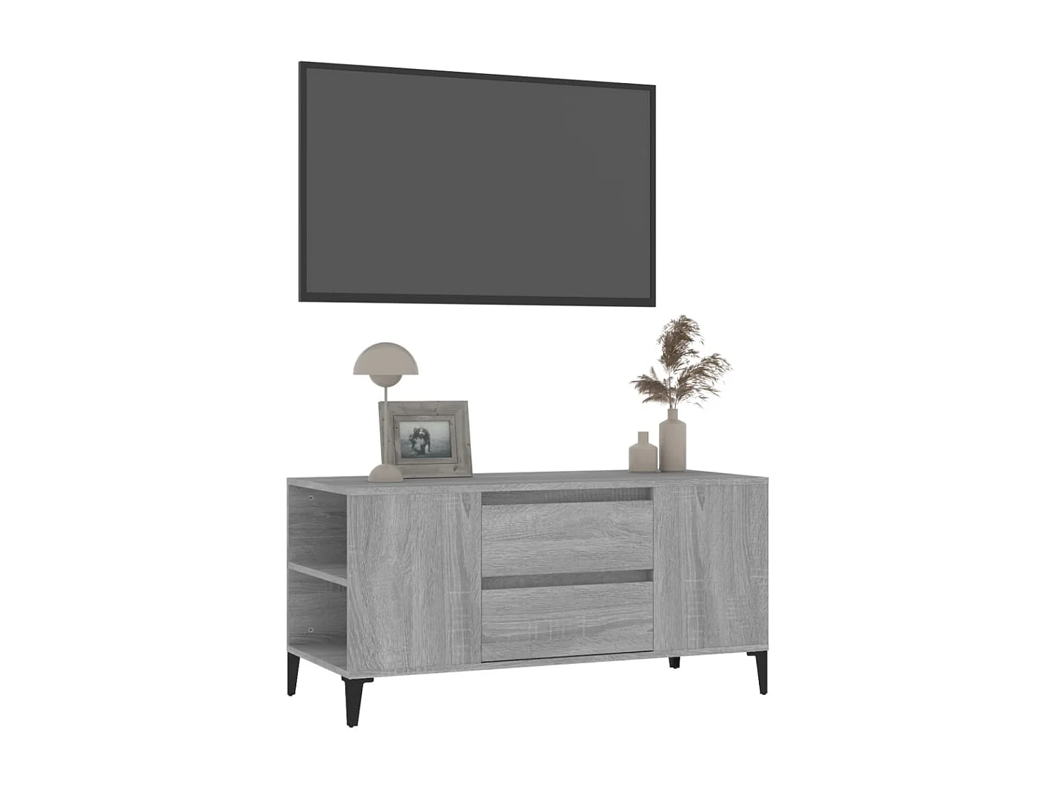 Hermiston  Mueble de TV madera contrachapada gris Sonoma 102x44,5x50 cm
