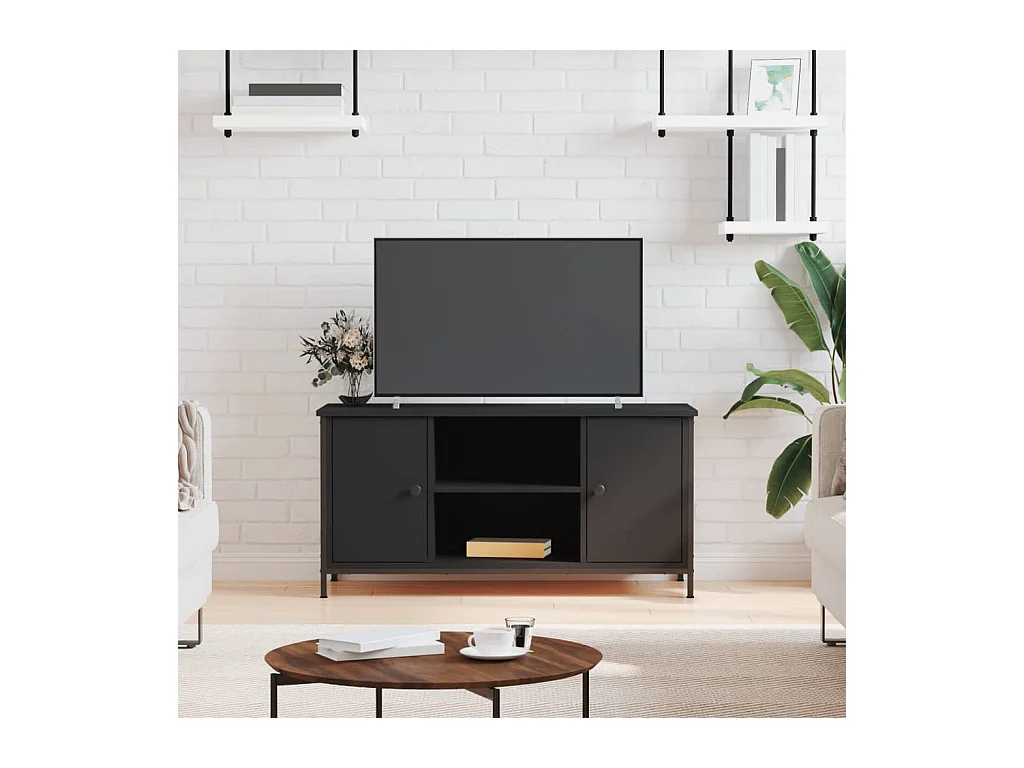 Xarnir  Tv-meubel 100x40x50 cm bewerkt hout zwart