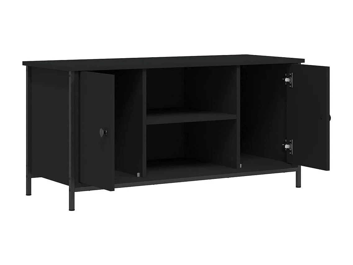 Xarnir  Meuble TV Noir 100x40x50 cm Bois d'ingénierie