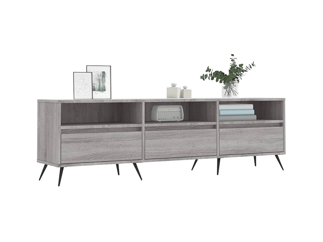 Joël  Mueble para TV madera contrachapada gris Sonoma 150x30x44,5 cm
