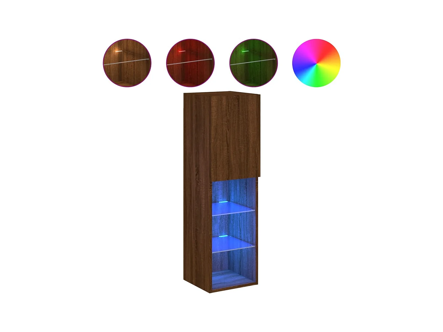 Almar  Tv-meubel met LED-verlichting 30,5x30x102 cm bruin eikenkleur
