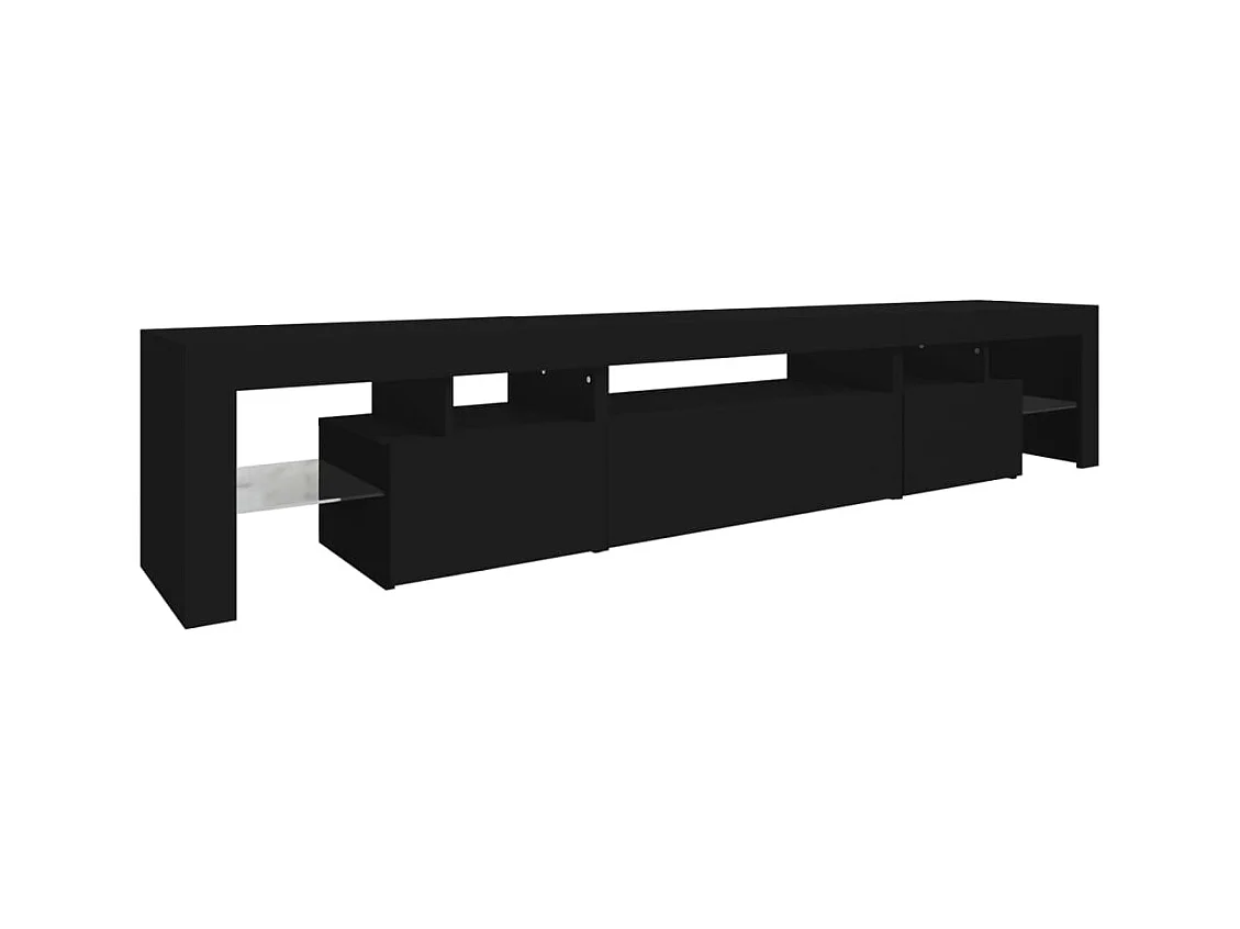 Tahlequah  Meuble TV avec lumières LED Noir 215x36,5x40 cm