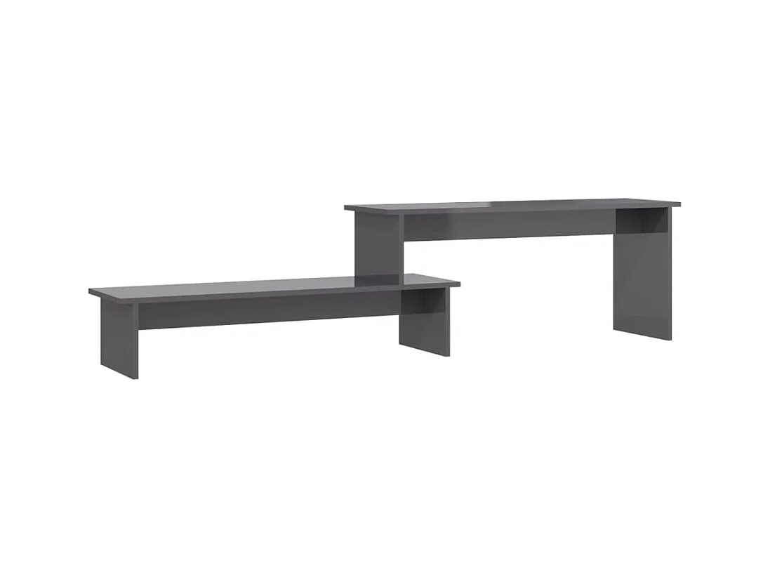 Gritnir  Mueble para TV madera contrachapada gris brillante 180x30x43 cm