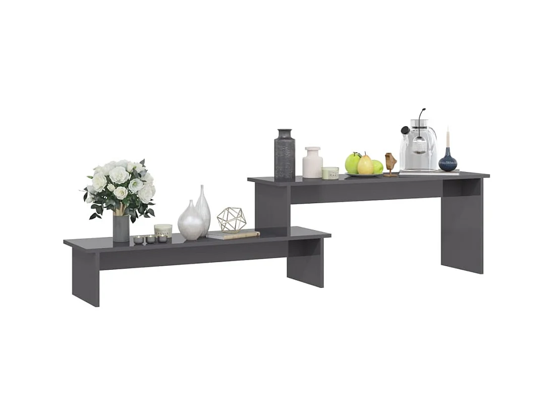 Gritnir  Mueble para TV madera contrachapada gris brillante 180x30x43 cm