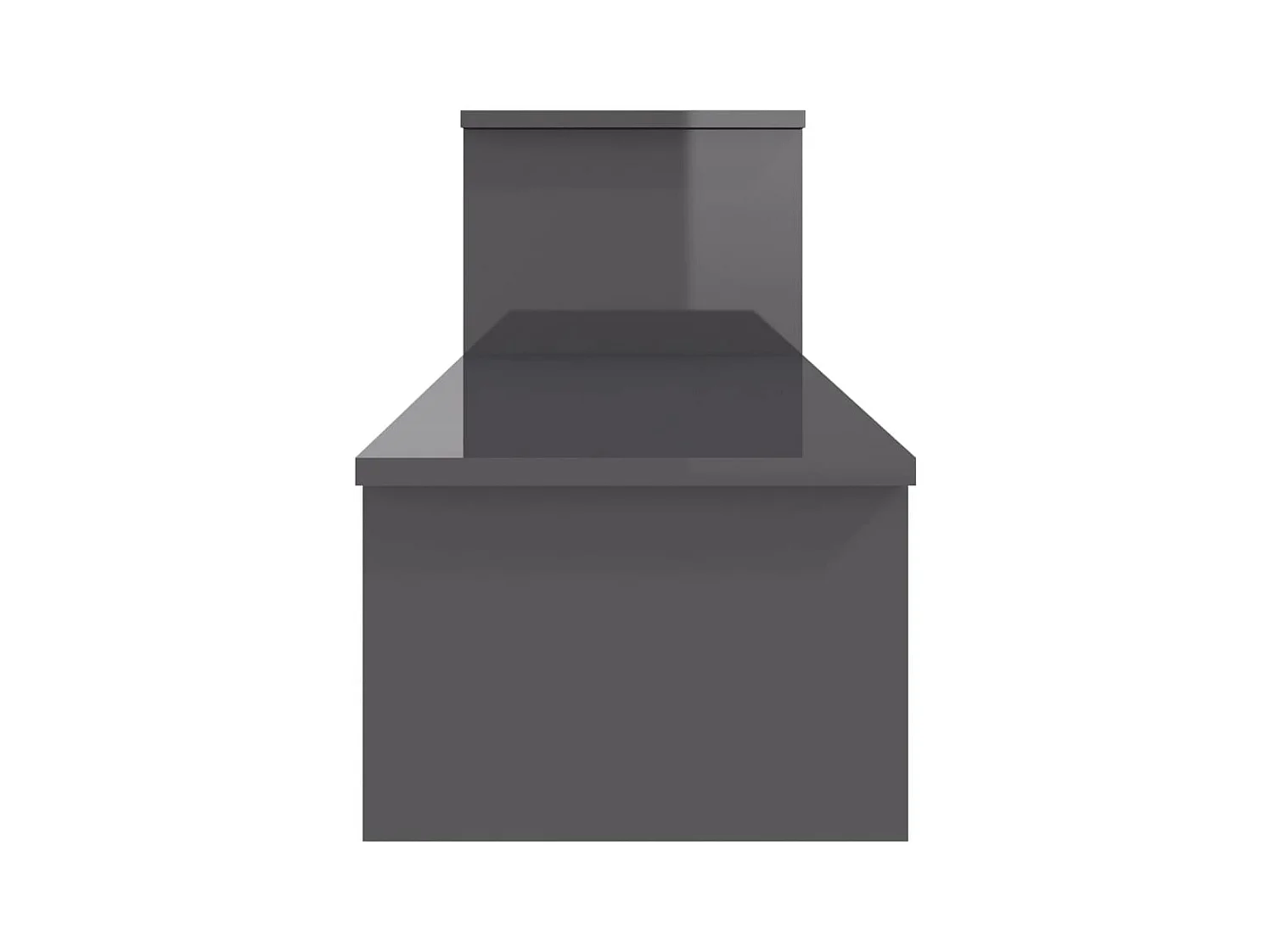 Gritnir  Mueble para TV madera contrachapada gris brillante 180x30x43 cm