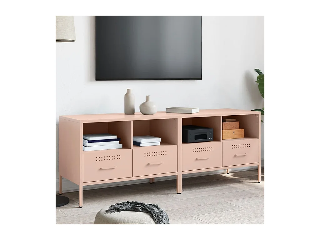 Dundrum  Meubles TV 2 pcs rose 68x39x50,5 cm acier