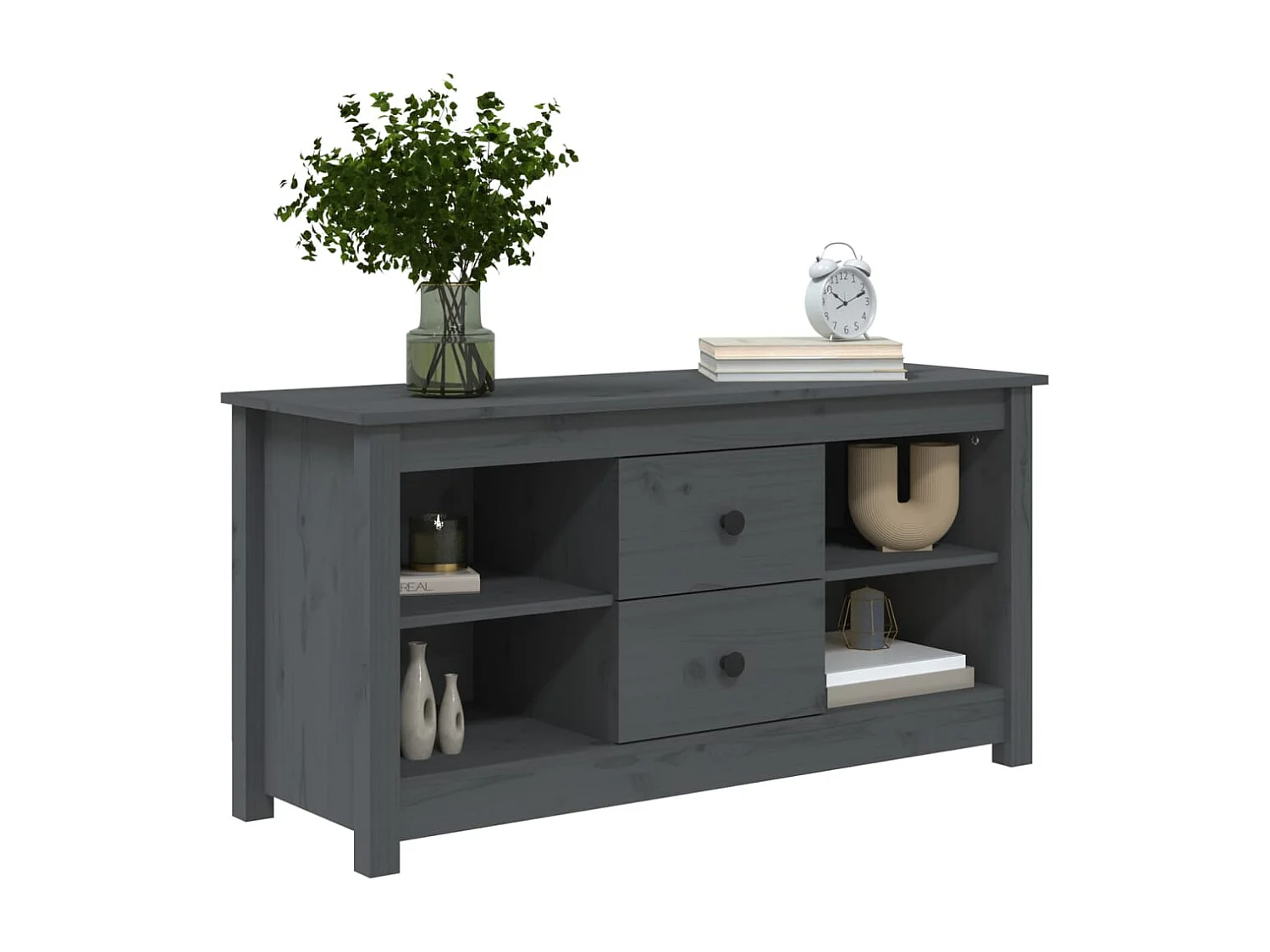 Cordele  Tv-meubel 103x36,5x52 cm massief grenenhout grijs