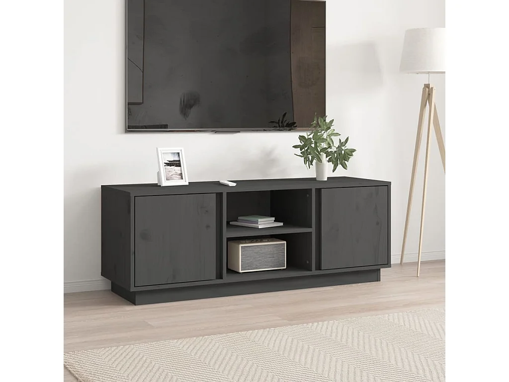 Arwen  Tv-meubel 110x35x40,5 cm massief grenenhout grijs