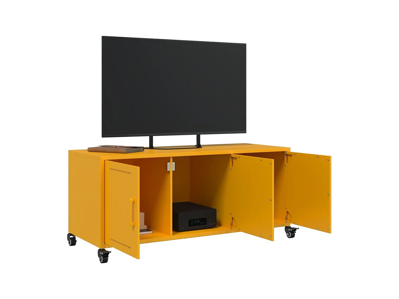 Tours  Meuble TV jaune moutarde 100,5x39x43,5 cm acier