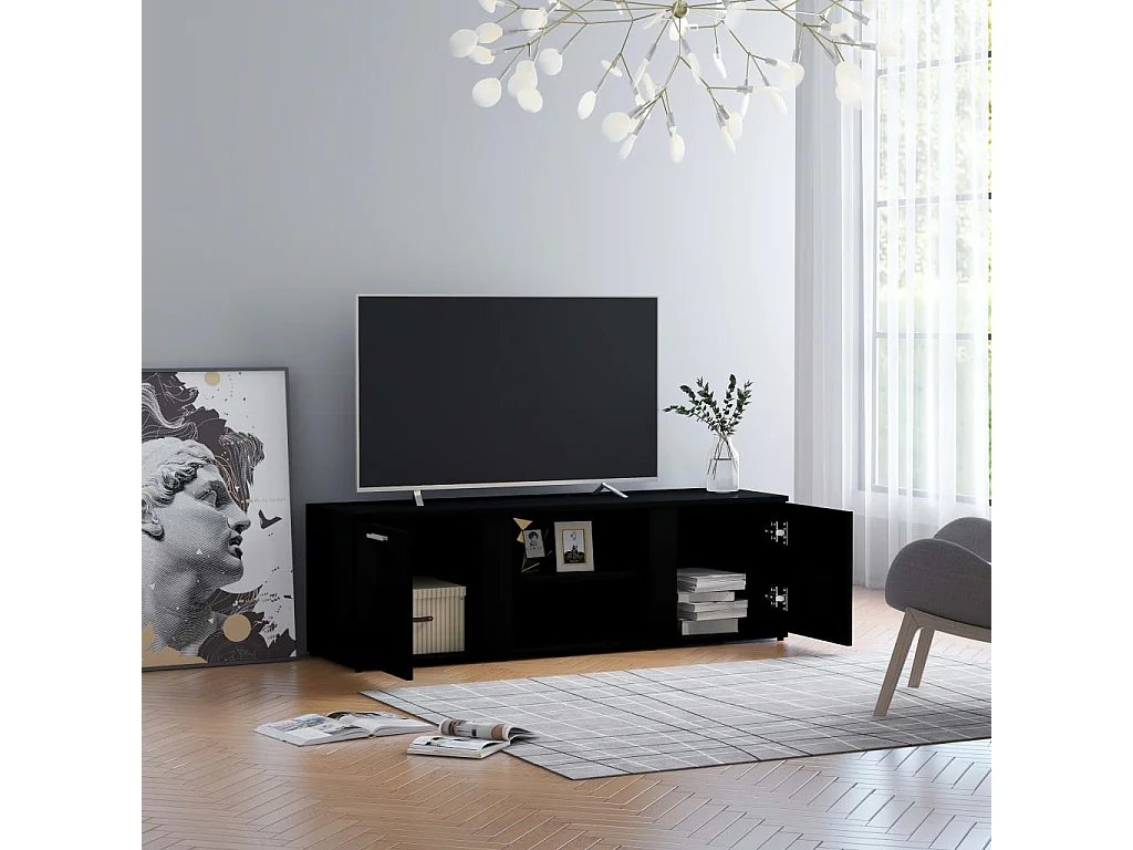 Teodoro Giuseppe  Tv-meubel 120x34x37 cm bewerkt hout zwart