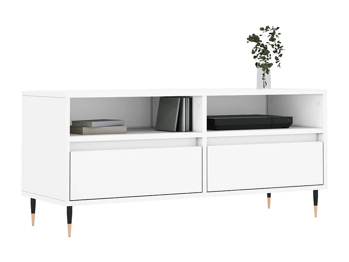 Milo  Meuble TV blanc 100x34,5x44,5 cm bois d'ingénierie