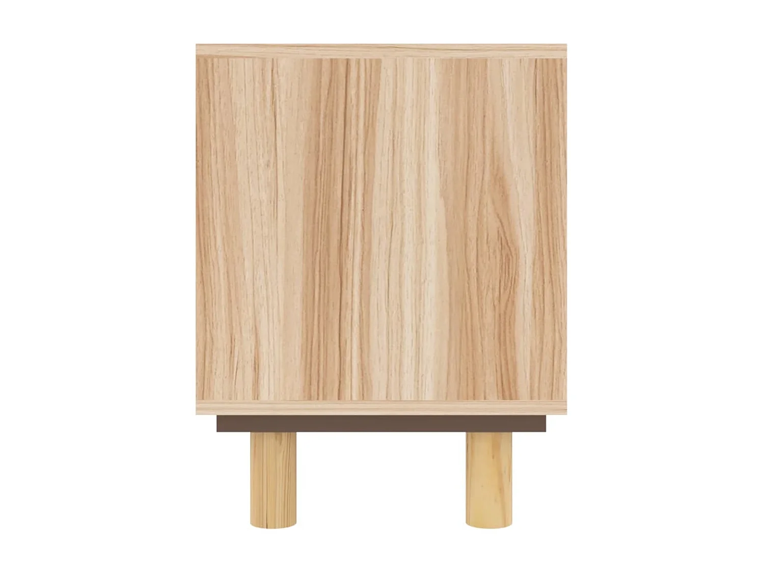 Claire-Adrienne  Meuble TV Marron 80x30x40cm Bois de pin massif et rotin l
