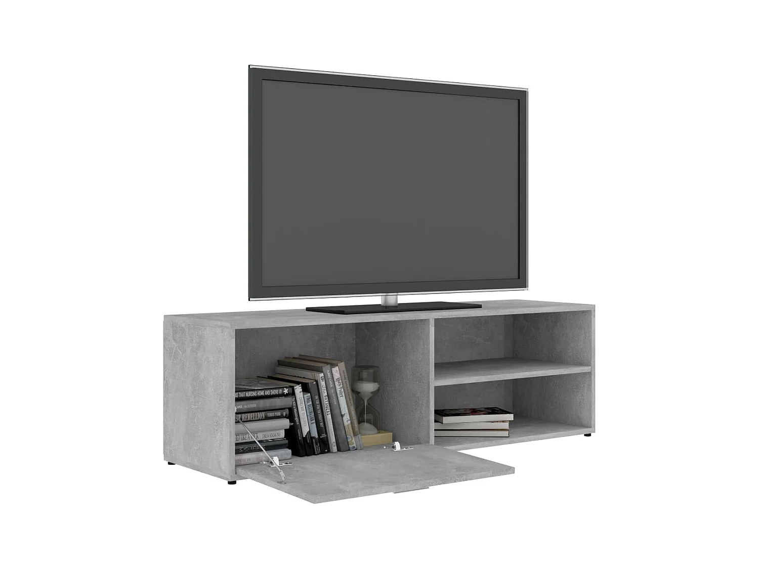 Steijn  Meuble TV Gris béton 120x34x37 cm Bois d’ingénierie