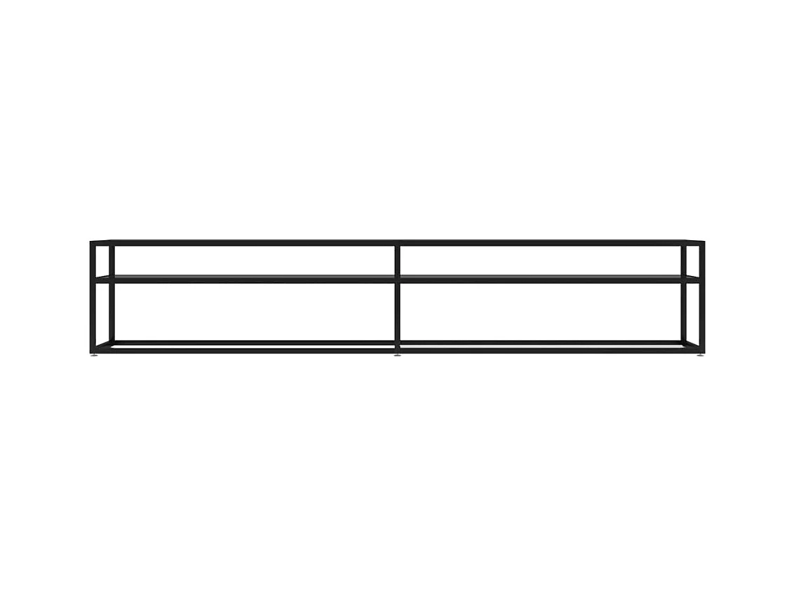 Ballypatrick  Mueble para TV vidrio templado negro 220x40x40,5 cm