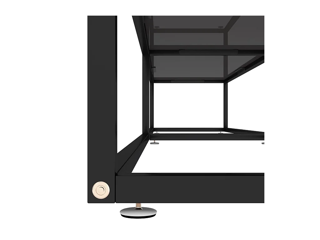 Ballypatrick  Mueble para TV vidrio templado negro 220x40x40,5 cm