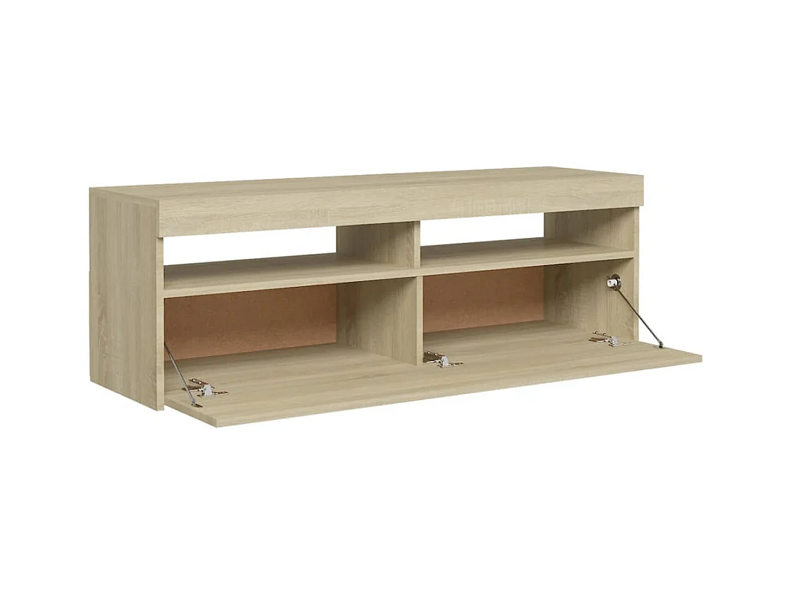 Ilion  Meuble TV avec lumières LED chêne sonoma 120x35x40 cm