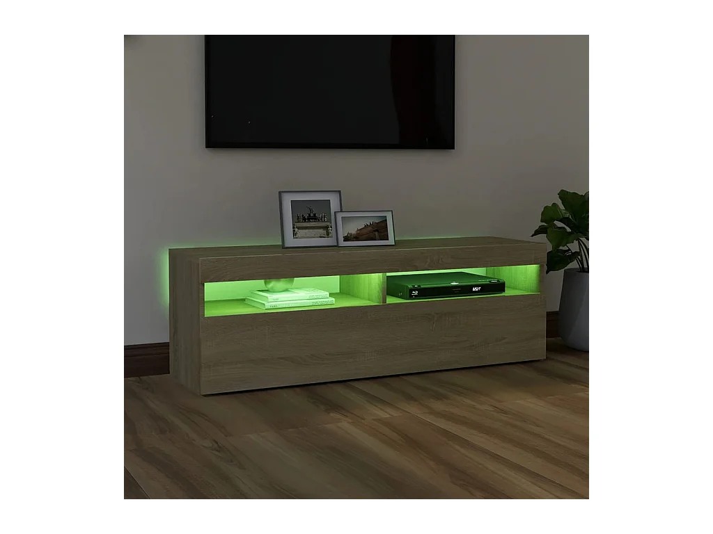 Ilion  Meuble TV avec lumières LED chêne sonoma 120x35x40 cm