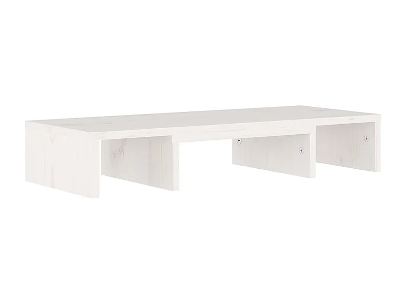 Prolenta Premium -  Soporte de monitor madera maciza de pino blanco 60x24x10,5 cm