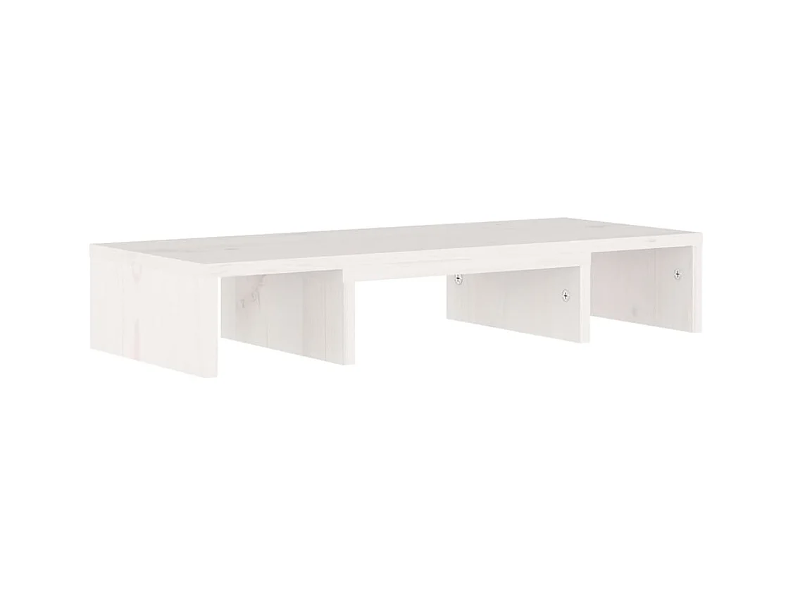 Prolenta Premium -  Support de moniteur Blanc 60x24x10,5 cm Bois de pin solide