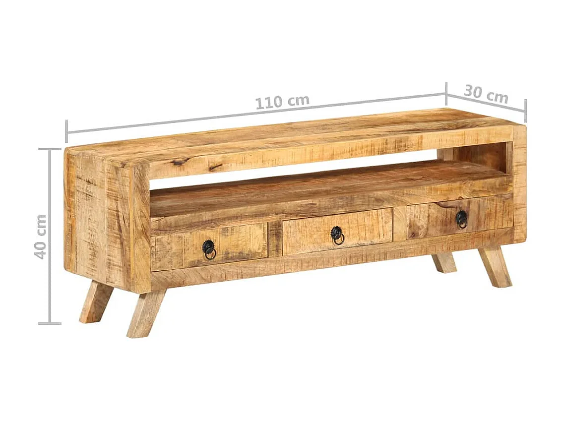 Sophie-Marie-Bernadette  Meuble TV 110x30x40 cm Bois massif de manguier