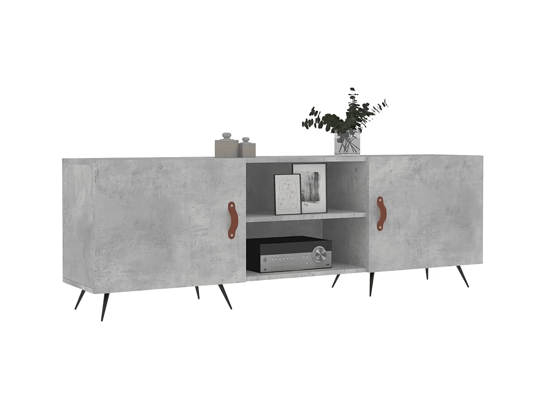Arlo  Meuble TV gris béton 150x30x50 cm bois d'ingénierie