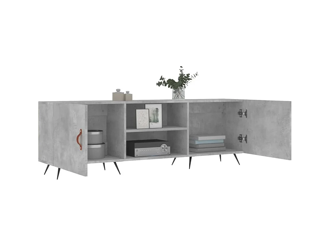 Arlo  Meuble TV gris béton 150x30x50 cm bois d'ingénierie