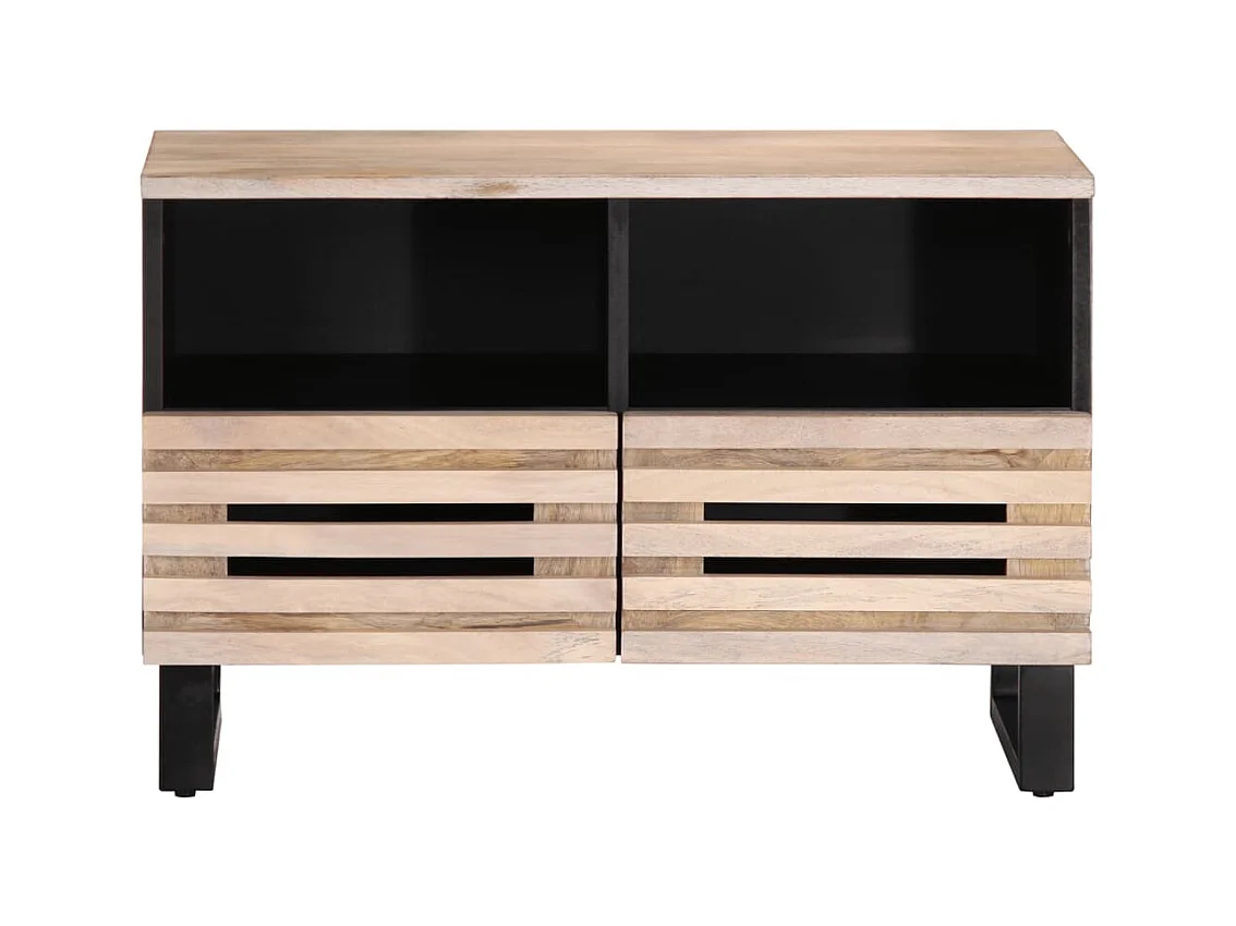 Jean-Paul-Marc  Meuble TV blanc 70x34x46 cm bois massif de manguier