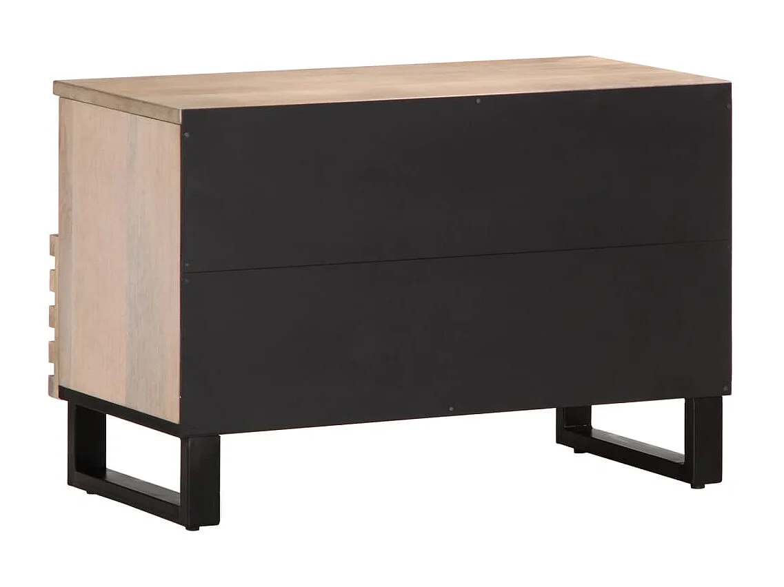 Jean-Paul-Marc  Meuble TV blanc 70x34x46 cm bois massif de manguier