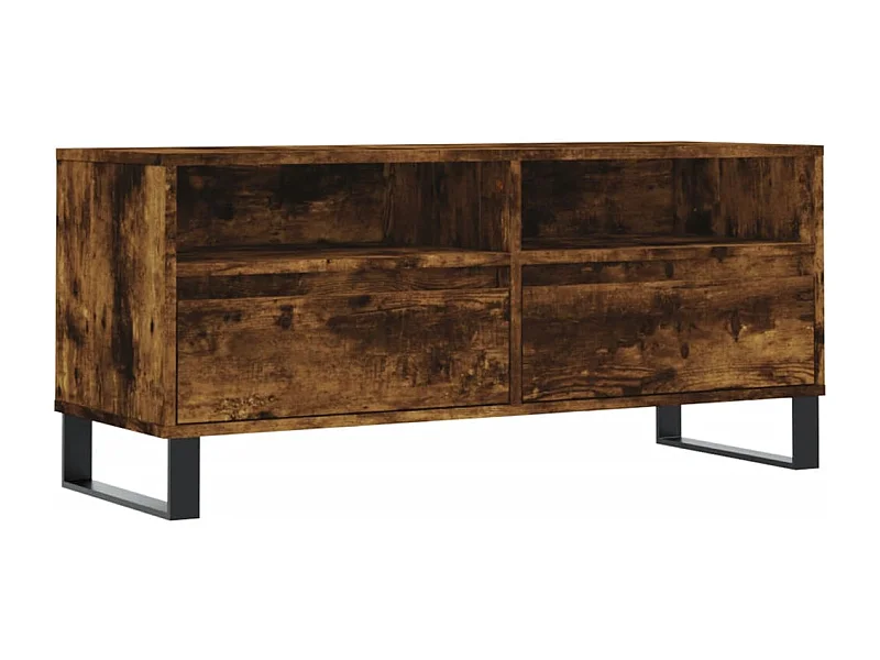 Volne  Meuble TV chêne fumé 100x34,5x44,5 cm bois d'ingénierie
