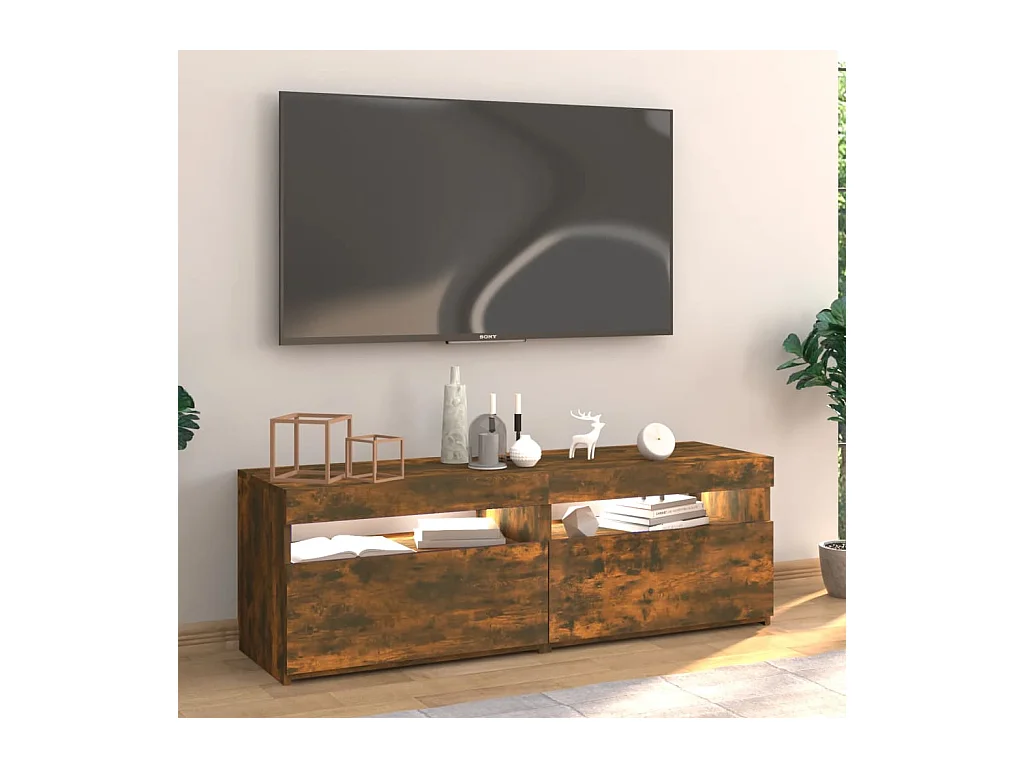 Ilion  Tv-meubel met LED-verlichting 120x35x40 cm gerookt eikenkleurig