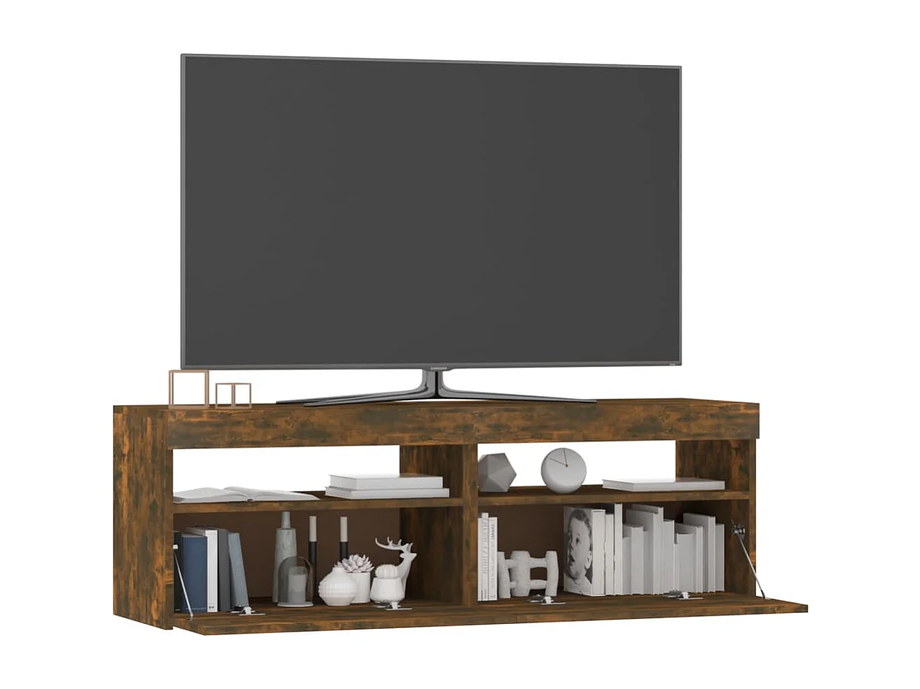 Ilion  Tv-meubel met LED-verlichting 120x35x40 cm gerookt eikenkleurig